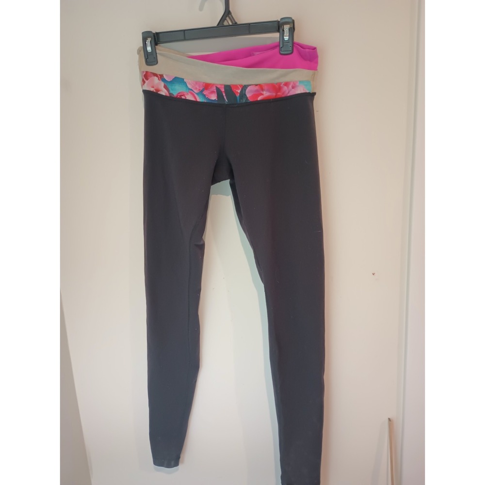 Lululemon Groove Pant / Wunder Under Yoga Leggings Colorblock Floral Waistband